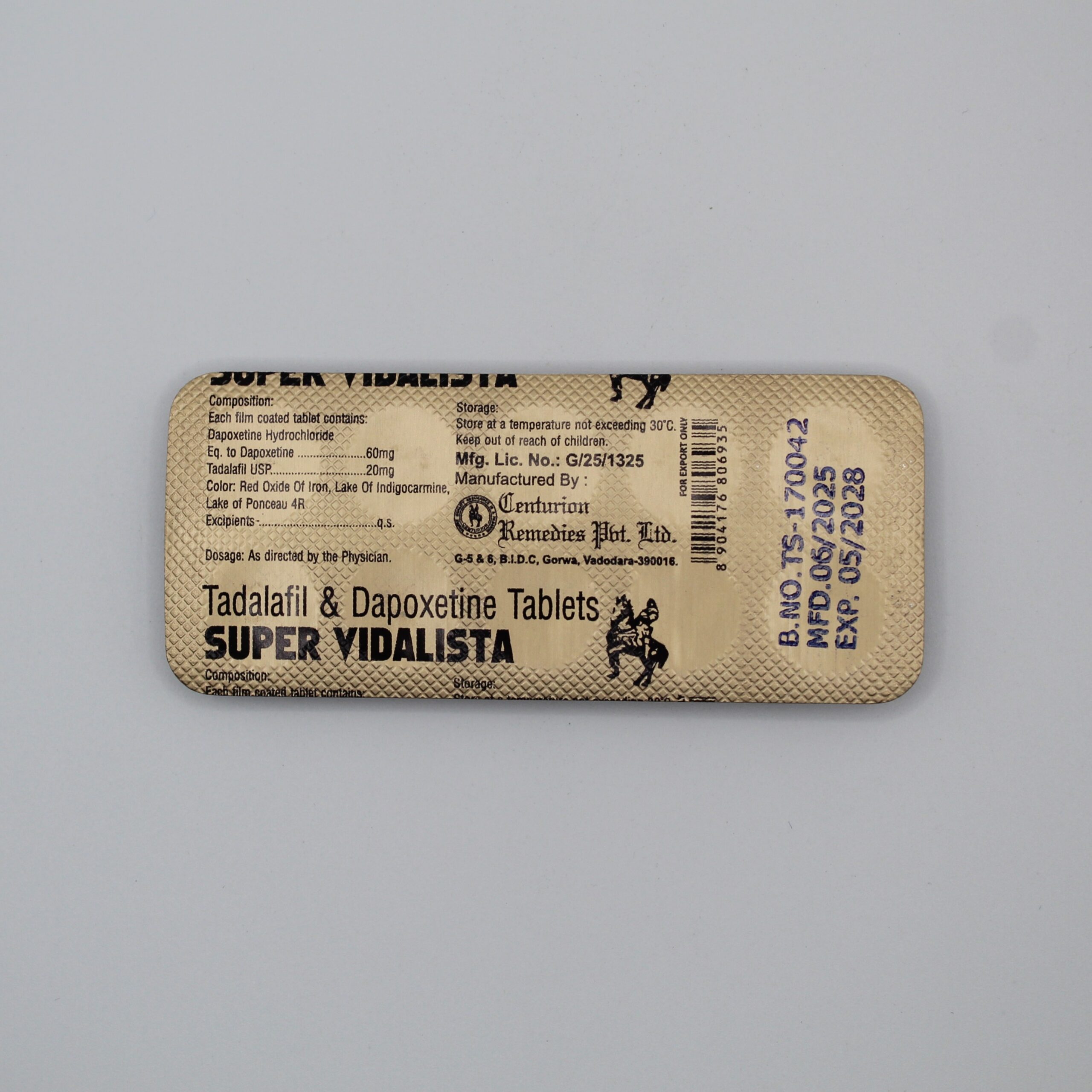 Cialis + Dapoxetina (Tadalafil Retard) –  10 comprimidos